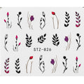 1Pcs Water Nail Decal and Sticker Flower Leaf Tree Green Simple Summer DIY Slider for Manicure Nail Art Watermark Manicure Decor