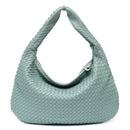 SC Brand New Vegan Leather Hobo Bag Handmade Woven Casual Female Handbag Big Capacity Patchwork Zipper Women Shoulder Bags