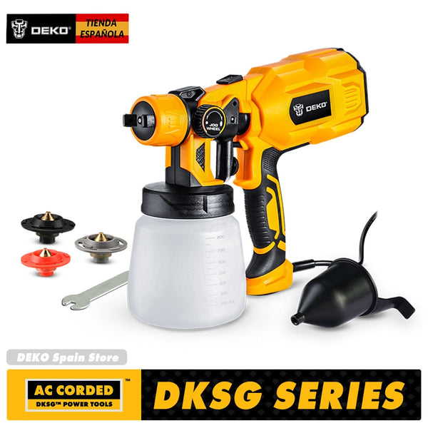 DEKO DKSG SERIES HVLP 800 ML &amp; 3 NOZZLES HIGH POWER ELECTRIC PAINT SPRAYER  PAINT GUN PNEUMATIC GUN AIR BRUSH HOME DIY
