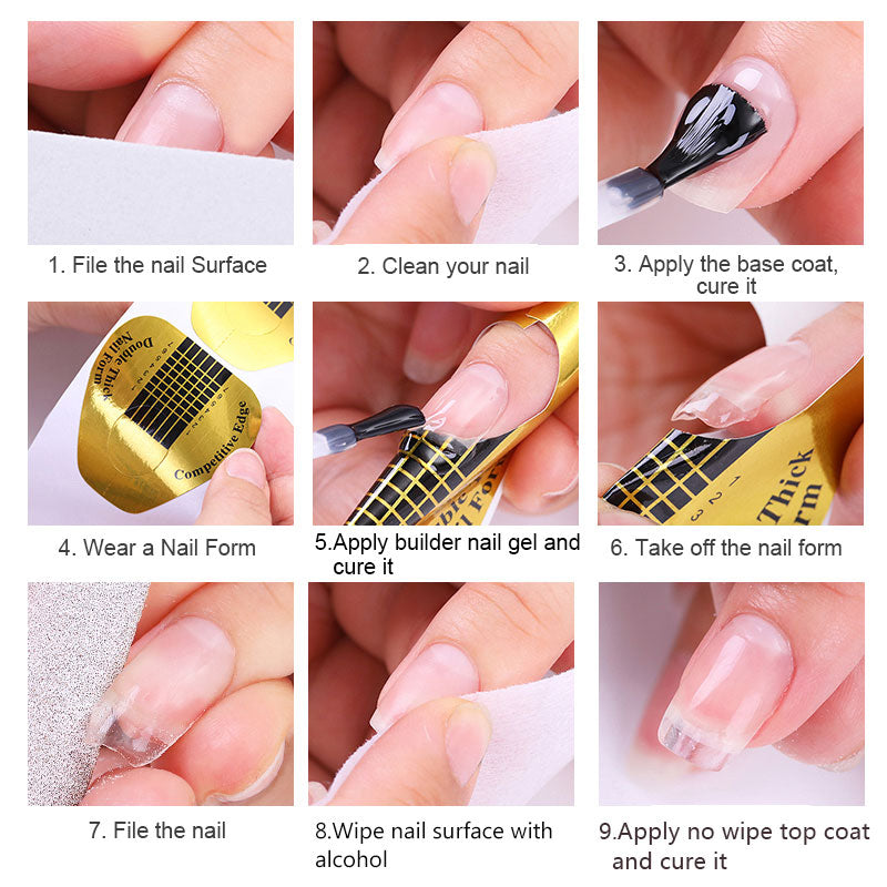 MSHARE 10ml Milky White Builder Nail Extension Gel Self leveling Nails Quick Building Clear Pink Nail Tips UV Led Gel Soak Off