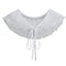 Royal Style Cotton Fake Collar Shawl Wrap Hollow Out Floral Lace Ruffled Trim Necklace Pointed Triangle Lapel Blouse