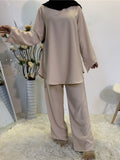 Eid Mubarak Kaftan Dubai Abaya Turkey Muslim Fashion Hijab Dress Sets Islam Clothing Abayas For Women Musulman Ensembles De Mode