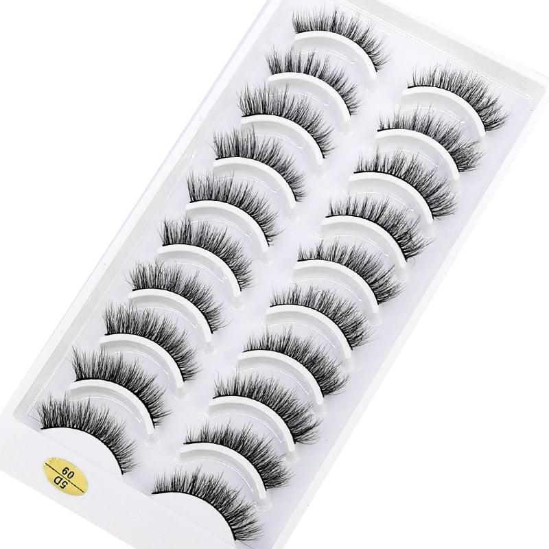 NEW 10 Pairs Natural False Eyelashes Fake Lashes Long Makeup 3d Mink Lashes Extension Eyelash Mink Eyelashes for Beauty 54