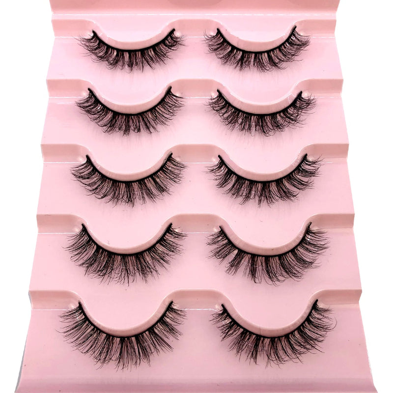 2022 New 5 pairs natural false eyelashes fake lashes long makeup 3d mink lashes eyelash extension mink eyelashes short eyelashes