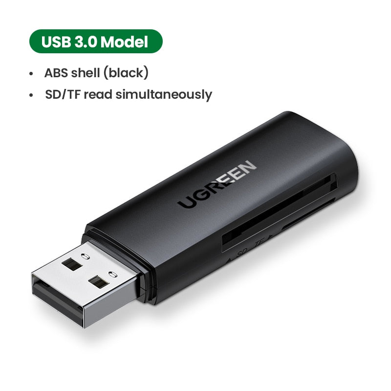 UGREEN Card Reader USB 3.0 to SD Micro SD TF Memory Card Adapter for PC Laptop Accessories Multi Smart Cardreader Card Reader
