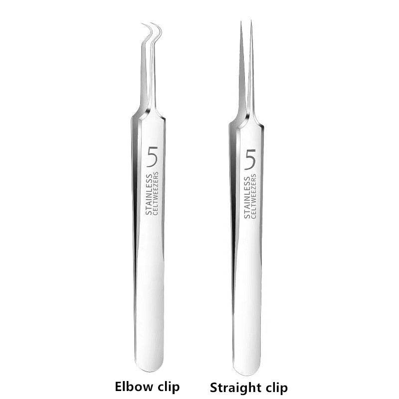 German Ultra-fine No. 5 Cell Pimples Blackhead Clip Tweezers Beauty Salon Special Scraping &amp; Closing Artifact Acne Needle Tool