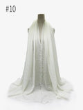 Pleated Plain Hijab Scarf Muslim Women Cotton Crinkle Headband Veil Scarves 2021 Fashion Islamic Headscarf Head Wraps Turban