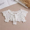 Linbaiway 2022 Lace Chiffon Doll Fake Collar Ladies Shawl Wrap Removable Detachable Embroidered False Collar Clothes Accessory