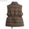New Fashion Autumn Stand Collar Elegant Coats Warm Outerwear Casual Belt Sleeveless Winter Women Vests Jackets