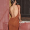 Fashion Sexy O-neck Backless Long Maxi Evening Dresses Women Hollow Out Sleeveless Split Bodycon Party Dress for New Year 2022