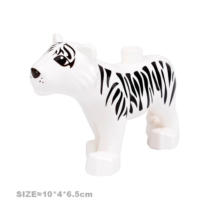 Big Size Building Blocks Cat Dog Pig Rabbit Model Accessories Compatible Bricks Farm Animals Set Assemble Education Toys For Kid
