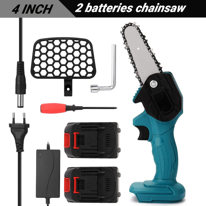 21V Portable Mini Electric Pruning Saw Rechargeable chainsaws Wood Spliting Chainsaw Woodworking Tool for Orchard Branch Clip