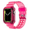 Clear Band + Case for Apple Watch 8 7 6 SE 5 3 2 Soft Transparent silicone Strap for iwatch Strap 40mm 44mm 42MM 41MM 45MM 49MM