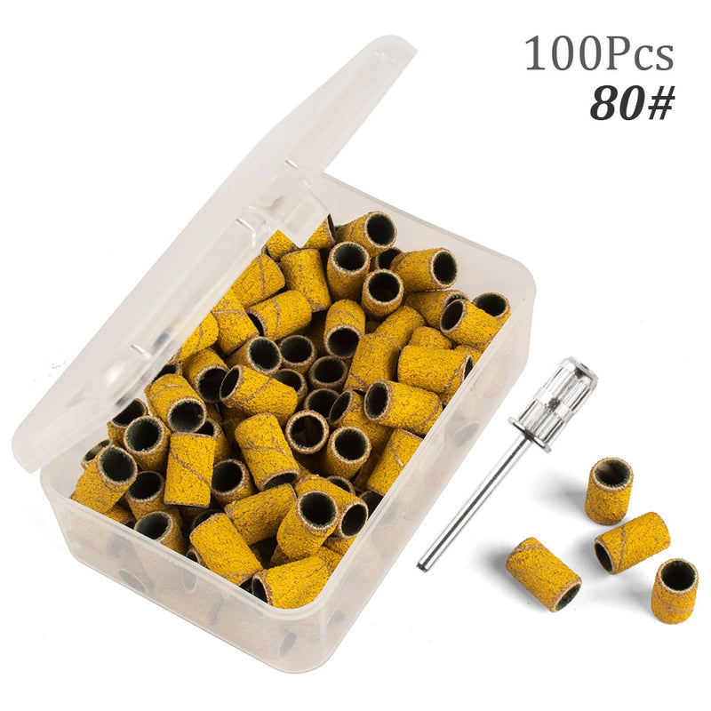 100pcs 80''/120''/180" Nail Art Sanding Bands Gel Polish Remover Tool Accessory for Electric Nail Machine Nail Drill Bits
