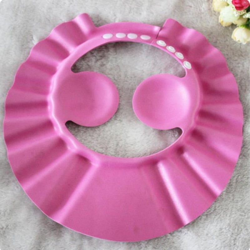 Adjustable Baby Swim Cap Bath Shampoo Eye Protection Head Shower Water Cover Baby Care Wash Hair Shower Cap For 0-6 Years Kids