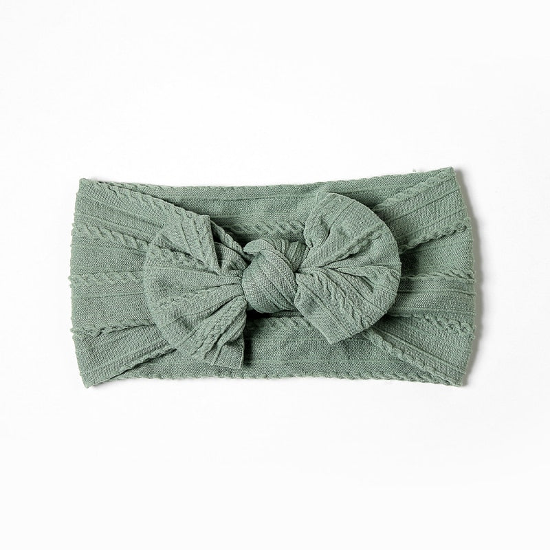 32 Colors Cable Bow Baby Headband for Child Bowknot Headwear Cables Turban for Kids Elastic Headwrap Baby Hair Accessories