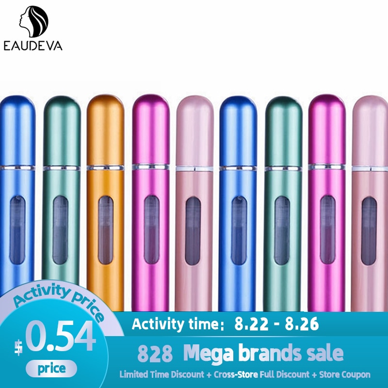 5ML/8ML Mini Small Perfume Refillable Bottle Portable Aluminum Atomizer Travel Refill Perfume Spray Bottle Cosmetic Container