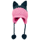 BomHCS Cute Fox Ears Beanie Winter Warm 100% Handmade Knit Hat