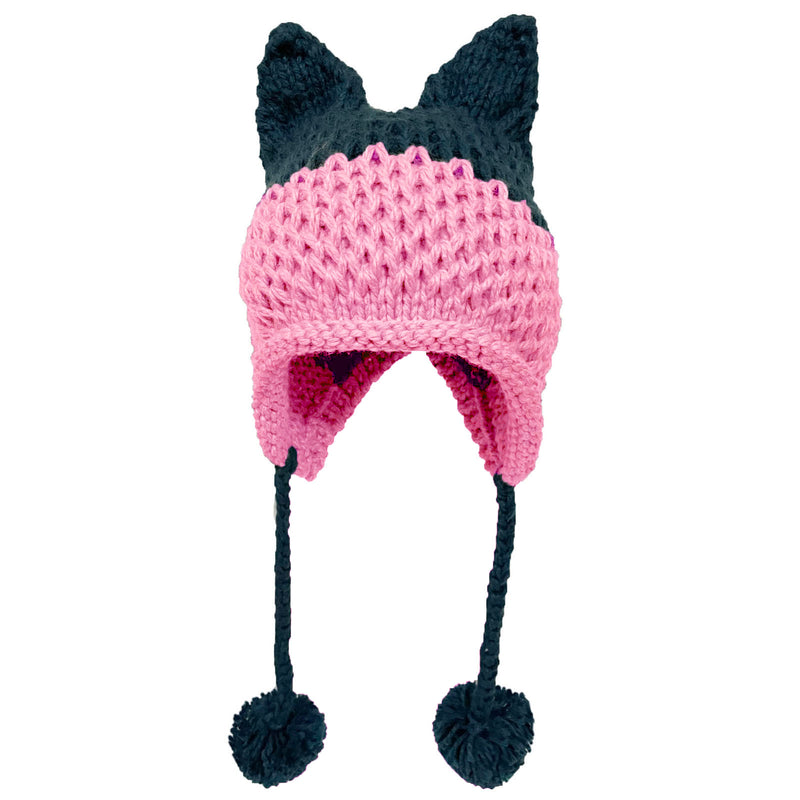 BomHCS Cute Fox Ears Beanie Winter Warm 100% Handmade Knit Hat