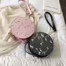 Hot Sale Sweet Lace Round Handbags High Quality PU Leather Women Crossbody Bags for Women 2022 Small Fresh Flower Chain Shoulder