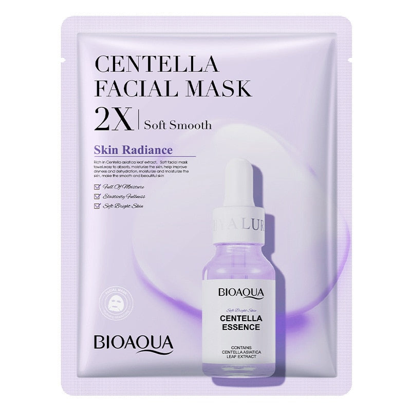 20pcs BIOAQUA Centella Collagen Face Mask Moisturizing Refreshing Sheet Masks Hyaluronic Acid Facial Mask Skin Care Products