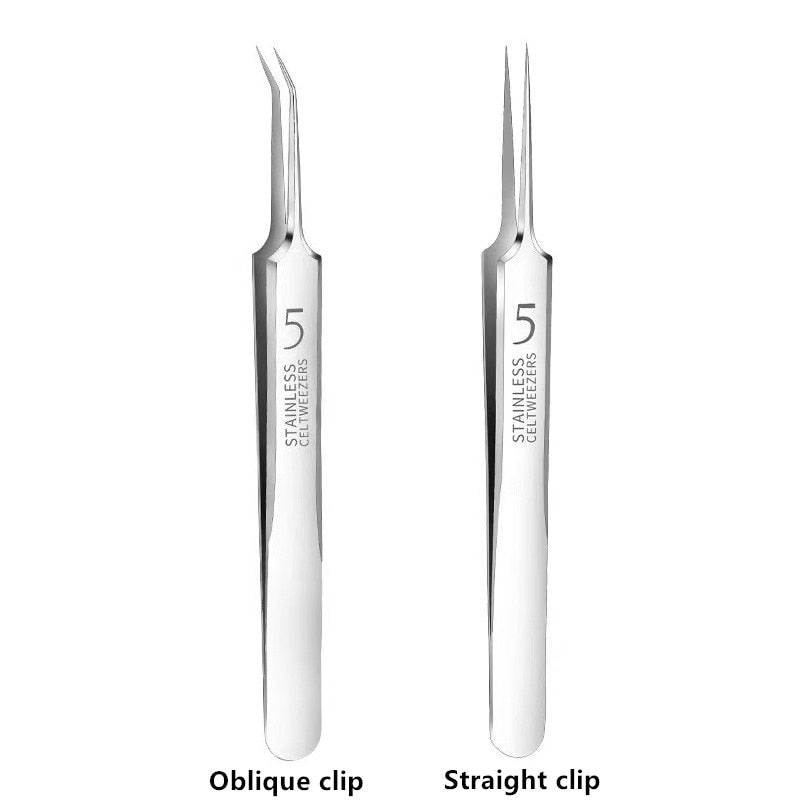 German Ultra-fine No. 5 Cell Pimples Blackhead Clip Tweezers Beauty Salon Special Scraping &amp; Closing Artifact Acne Needle Tool