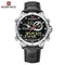 NAVIFORCE Luxury Gold Watches For Men Casual Sports Chronograph Alarm Quartz Wrist Watch Leather Waterproof Digital Clock 9163