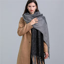 2022 New Women Plaid Scarf Winter Pashmina Shawls Cashmere Thick Wraps Lady Tassel Warm Scarves Rainbow Hairy Bufanda