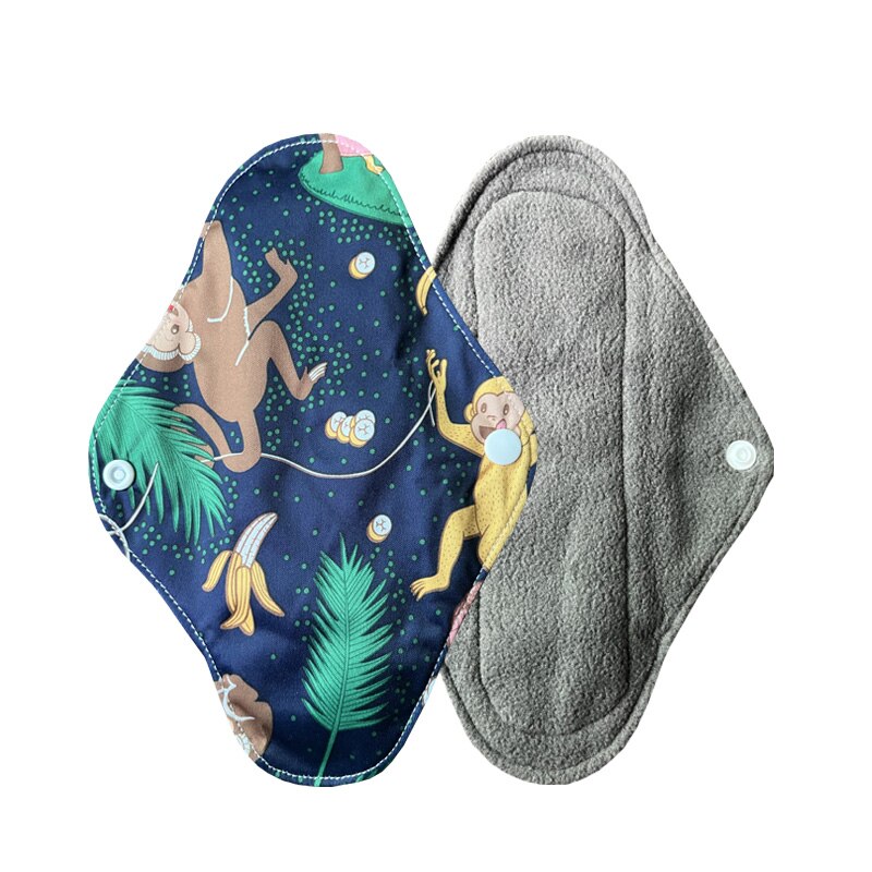 1 Pcs Natural Bamboo Charcoal Sanitary Pads For Normal Reusable Cotton Protection Female Sanitary Napkin