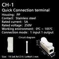 CH1 CH2 CH3 CH4 Quick Splice Lock Wire Connectors 1/2/3/4Pins Copper Electrical Cable Terminals For Easy Safe Splicing Into Wire