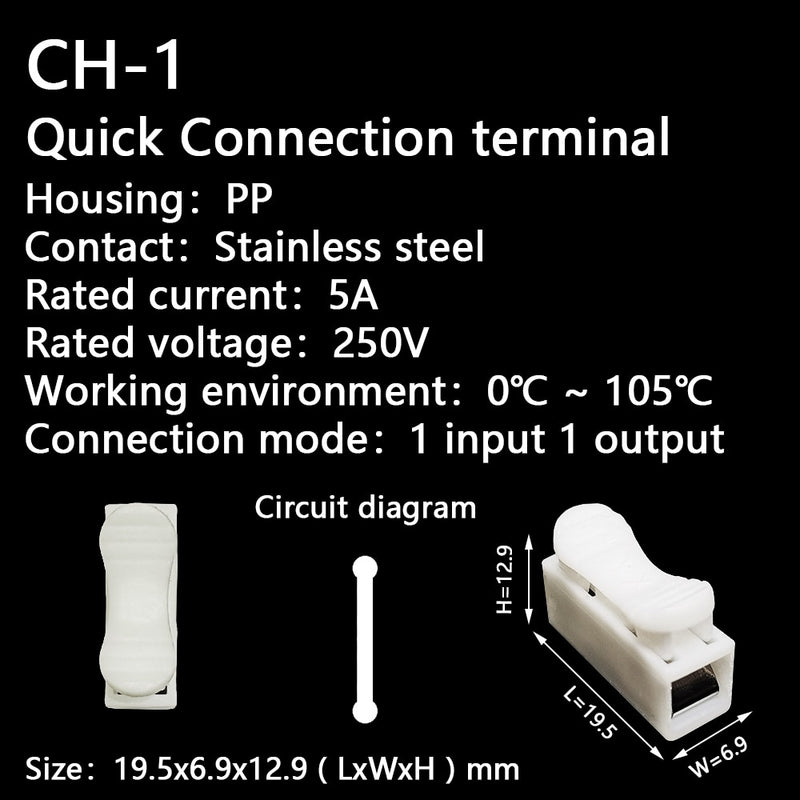 CH1 CH2 CH3 CH4 Quick Splice Lock Wire Connectors 1/2/3/4Pins Copper Electrical Cable Terminals For Easy Safe Splicing Into Wire