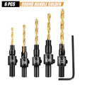 5pcs Countersink Drill Bit Carpentry Drill Set Drilling Pilot Holes For Screw Sizes #5 #6 #8 #10 #12 Drilling Woodworking Tools