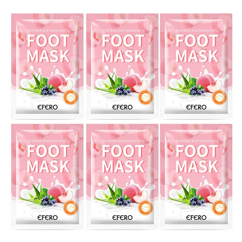 PUTIMI 6packs Exfoliating Foot Mask Feet Peeling Mask Spa Socks Smooth Dead Skin Remover Moisturizing Whitening Foot Mask