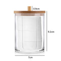 Acrylic Makeup Organizer Cotton Pad Storage Box For Cotton Swabs Rod Cosmetics Jewelry Organizer with Bamboo Lid Repacking Boxes