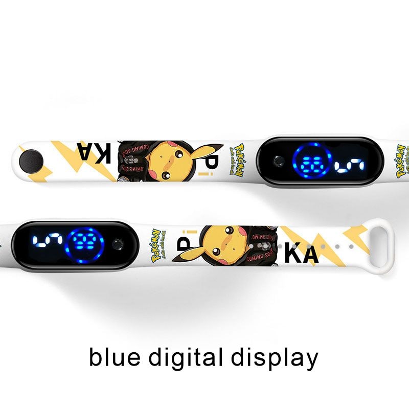 Pokemon Strap LED Electronic Watch Fashion Colorful Bracelet Touch Waterproof Anime Character Pikachu Educational Children&