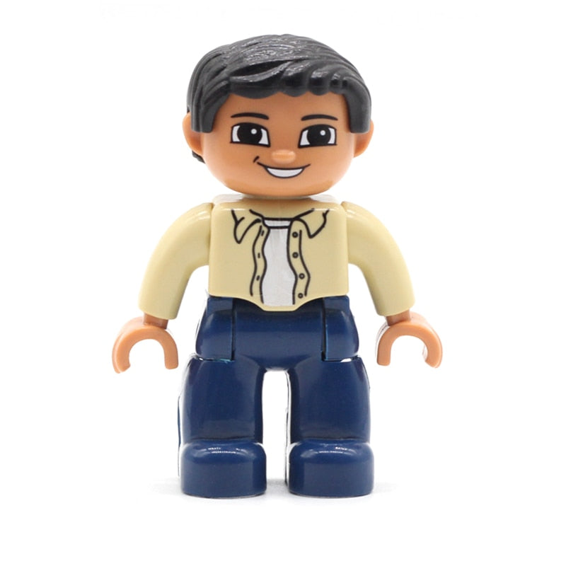 Big Size Action Figures City Princess Policemen Family Building Block Doll Character Accessory Toys Assembly Children Kids Gift