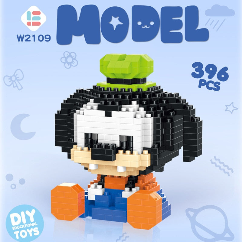 Disney DIY LinaBell assembly buildding blocks Goofy Pluto Anime Mini Action Figures Educational Toys kids Birthday Gifts