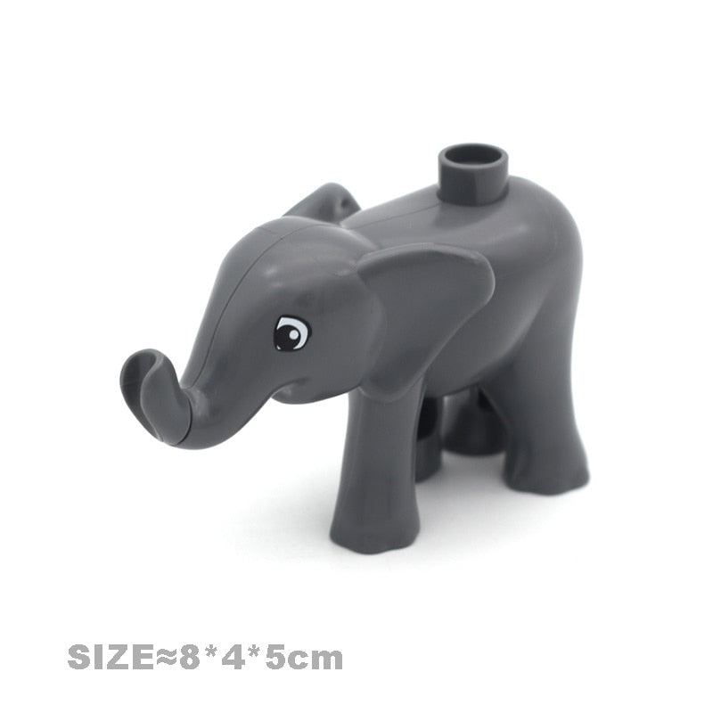 Big Size Building Blocks Cat Dog Pig Rabbit Model Accessories Compatible Bricks Farm Animals Set Assemble Education Toys For Kid