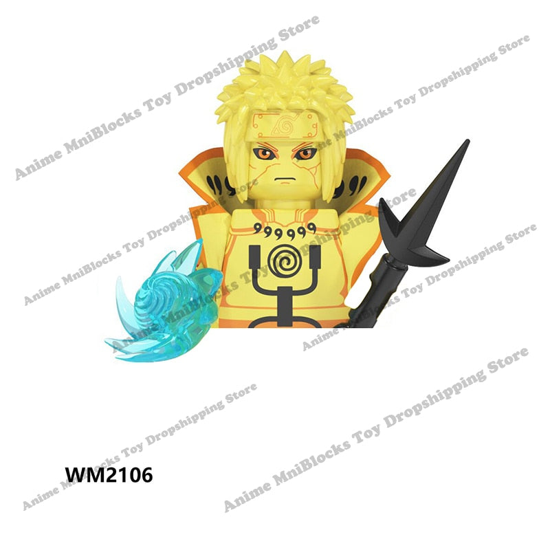 WM6109 Naruto blocks anime Sasuke Kakashi Madara Zetsu Might Guy Rock Lee mini action toy figures Assemble bricks toys kid gifts