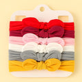 3/4/5/6Pcs/set Cute Bowknot Baby Headband Turban Solid Color Newborn Baby Girls Elastic Hair Bands Soft Nylon Hair Accessories