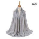 Hijab Scarf 72*175cm Plain Chiffon Scarves For Women Muslim Fasion Islam Clothing Headscarves Shawl For Ladies Headwrap Ramadan
