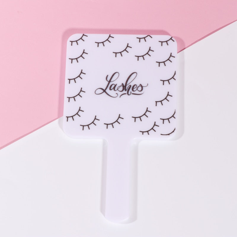 RISI For Eyelash Extension Handheld Makeup Mirror Square Makeup Vanity Mirror with Handle Hand Mirror SPA Salon Compact Mirrors