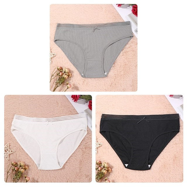 Cotton Panty 3Pcs/lot Solid Women&