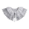 Royal Style Cotton Fake Collar Shawl Wrap Hollow Out Floral Lace Ruffled Trim Necklace Pointed Triangle Lapel Blouse