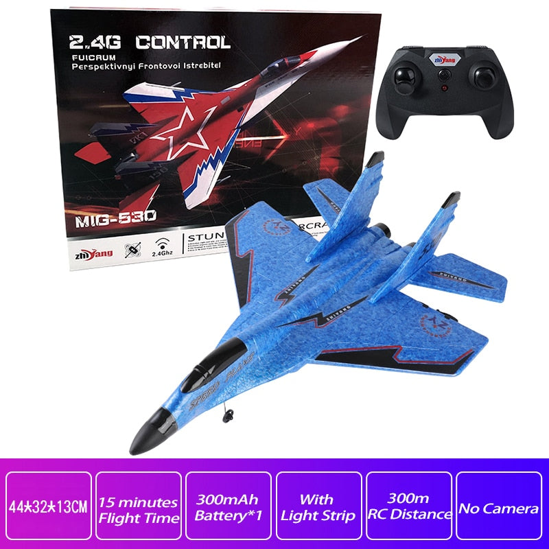 Rc Plane SU 57 Radio Controlled Airplane with Light Fixed Wing Hand Throwing Foam Electric Remote Control Plane toys for kids