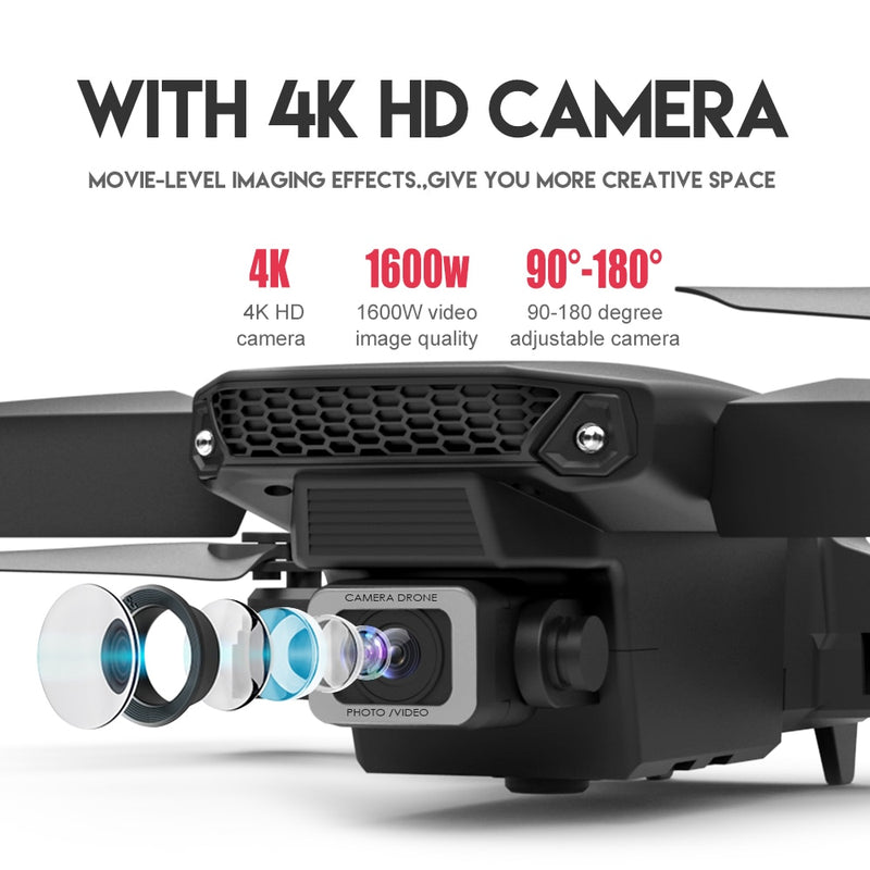 KBDFA E88 Pro Quadcopter 4K HD WIFI FPV Drone 1080P Camera Height Hold RC Foldable Quadcopter Dron Rc Helicopter Drone Gift Toy