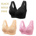 3PCS New Arrival Large Size Front Button Comfortable Gather Bra Breathable Thin Section Without Steel Ring Women Underwear 105