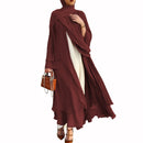 Ramadan Open Chiffon Abaya Dubai Women Sash Marocain Kaftan Eid Hijab Long Robe Muslim Fashion Clothes Turkey Vestido De Mujer