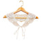 Royal Style Cotton Fake Collar Shawl Wrap Hollow Out Floral Lace Ruffled Trim Necklace Pointed Triangle Lapel Blouse