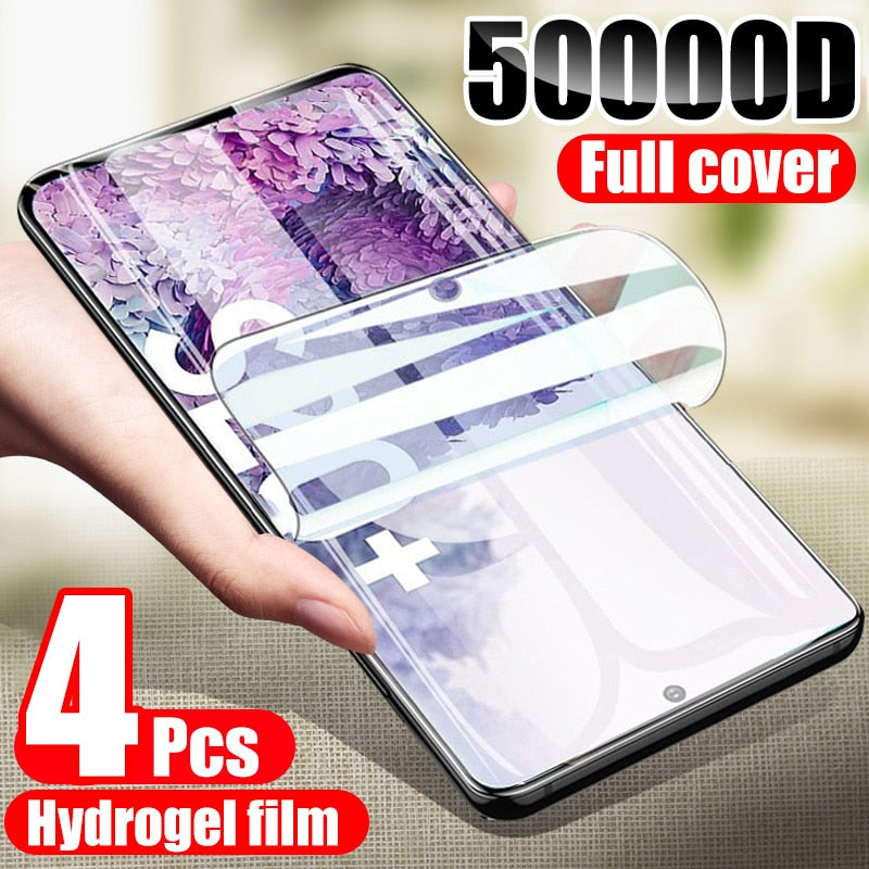 4Pcs Full Cover Screen Protector For Samsung Galaxy S21 Plus S22 Ultra FE S20 S10 S9 Screen Protector Hydrogel For Note 20 9 10